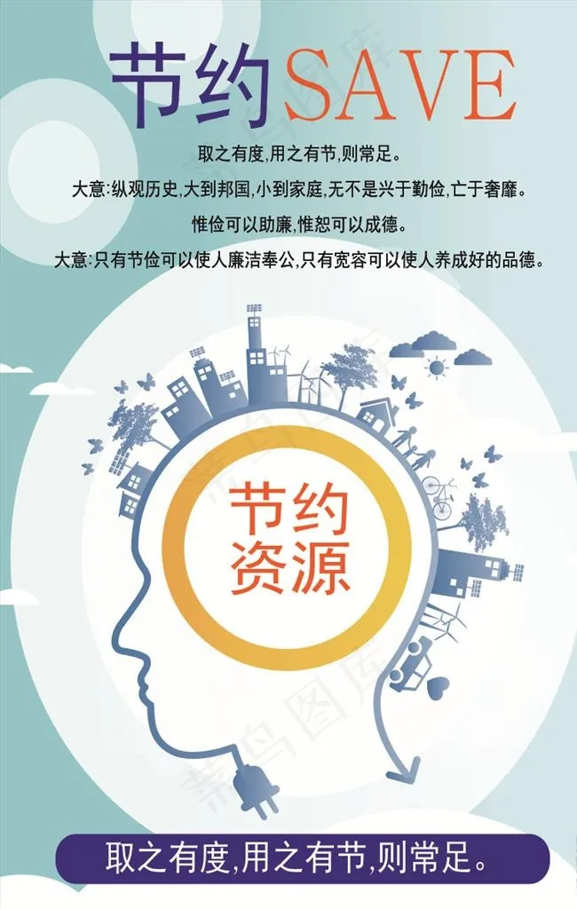 节约资源宣传海报图片cdr矢量模版下载