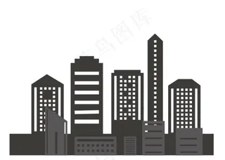城市大厦剪影图片