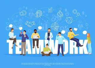 人物插图 扁平办公人物矢量插图图片