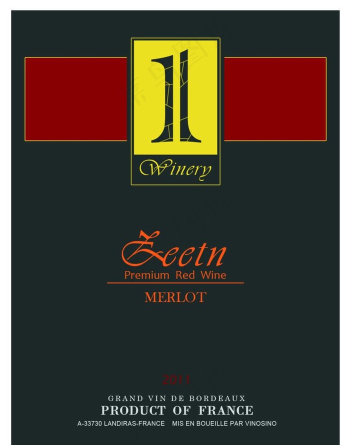 红酒酒标瓶贴标签图片瓶身贴