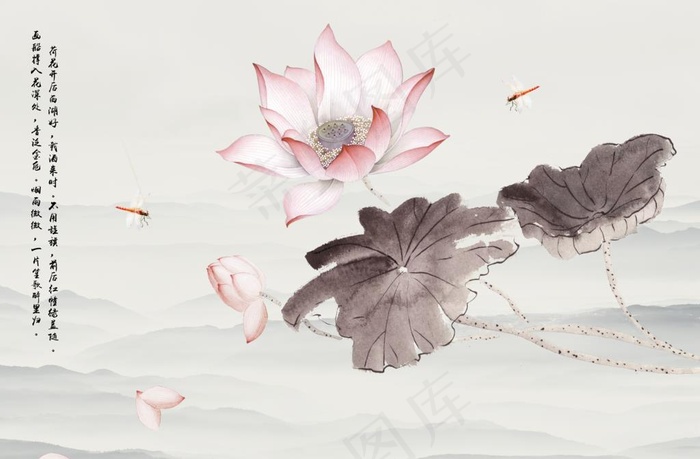 工笔花鸟背景墙装饰画图片(9071X6236(DPI:72))psd模版下载