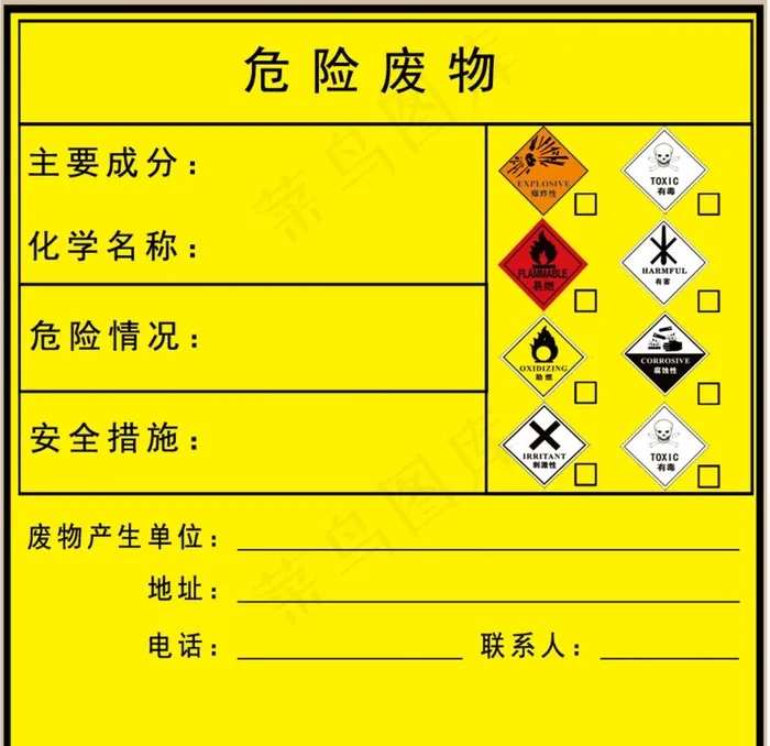 危险废物图片psd模版下载