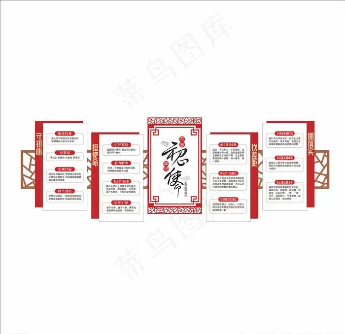 不忘初心 牢记使命图片cdr矢量模版下载