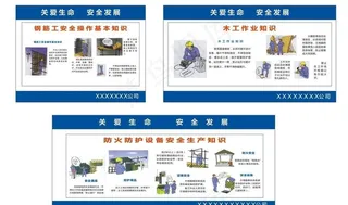 施工工地木工钢筋工安全漫画图片