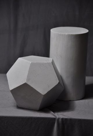 石膏 12面体 圆柱体图片