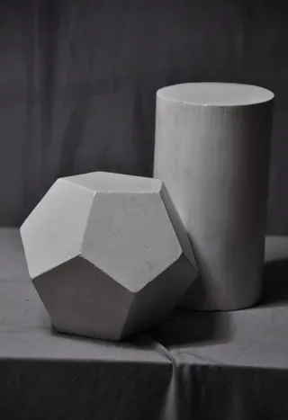 石膏 12面体 圆柱体图片