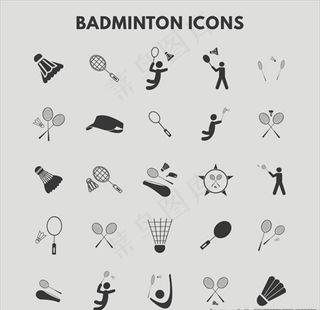 羽毛球运动图标图片