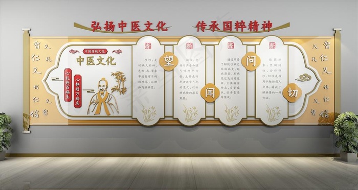 中医文化墙图片cdr矢量模版下载
