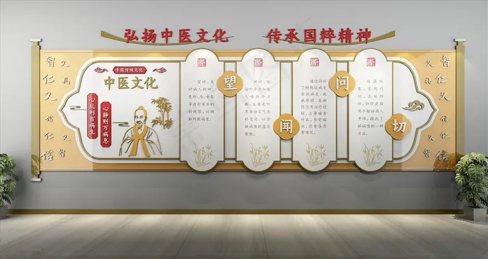 中医文化墙图片cdr矢量模版下载