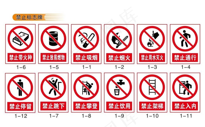 禁止带火种 禁止放易燃物图片cdr矢量模版下载
