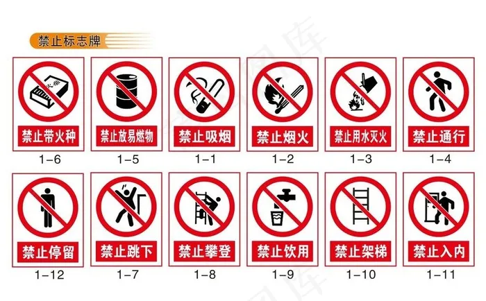 禁止带火种 禁止放易燃物图片cdr矢量模版下载