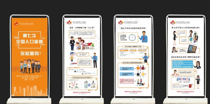 统计 七人普  全国人口普查图片cdr矢量模版下载