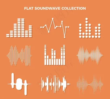 创意白色声波设计矢量图图片