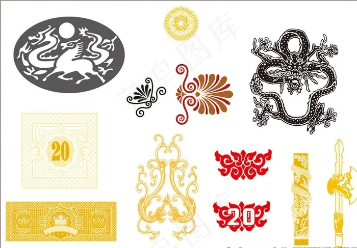 龙纹 龙柱 矢量龙 盘龙 古代图片