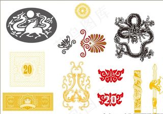 龙纹 龙柱 矢量龙 盘龙 古代图片