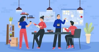 扁平化商务办公插画设计图片