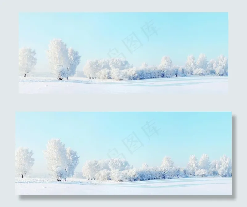 冬天白色雪地高清背景图片