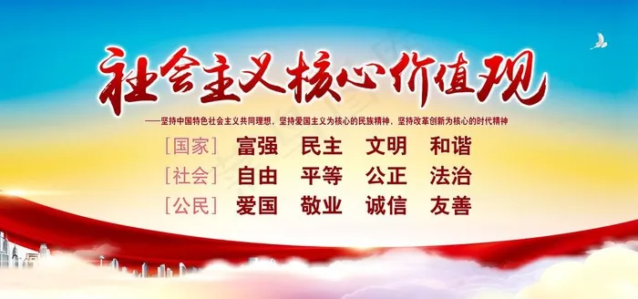 *核心价值观图片(7087X3543(DPI:150))psd模版下载