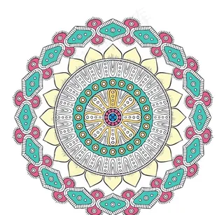 矢量 花 花纹 圆形 彩色图片