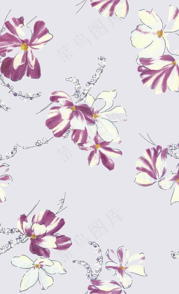分色手绘花图片
