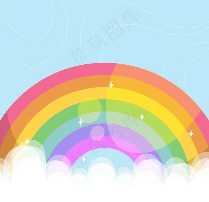 卡通儿童节精美彩虹桥图片
