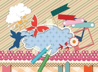 精致剪贴簿元素设计矢量素材图片