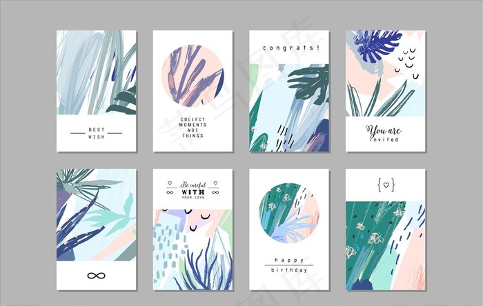 清新插画  底纹背景图片