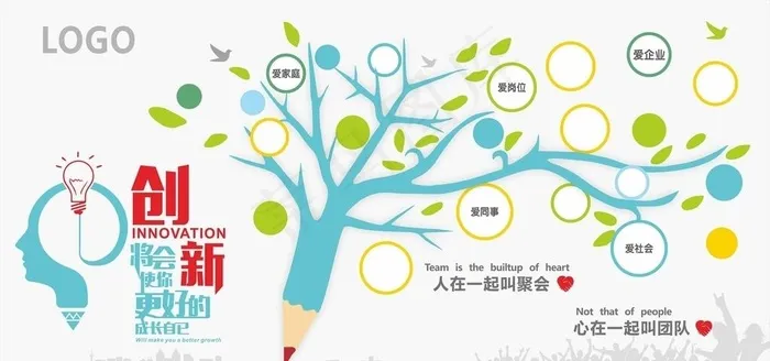 创意创新照片树图片cdr矢量模版下载
