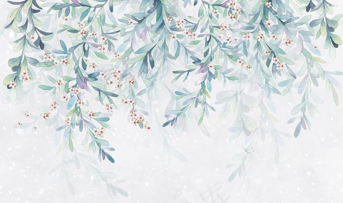 新中式工笔画电视背景墙图片(9071X5669(DPI:72))psd模版下载