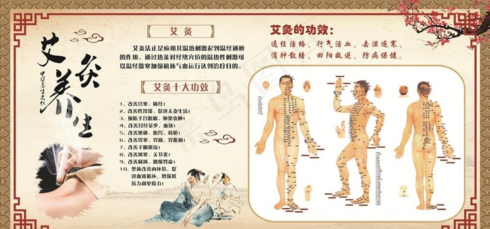 艾灸穴位展板图片cdr矢量模版下载