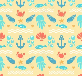 海洋元素无缝背景图片