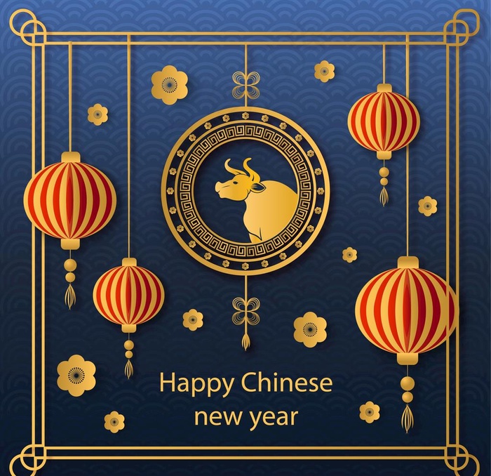 牛 新年展板背景图片eps,ai矢量模版下载