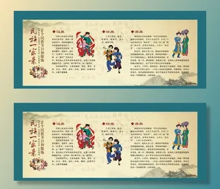 少数民族展板图片