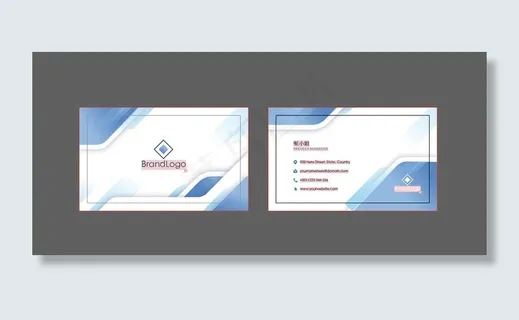 蓝白色商务名片图片