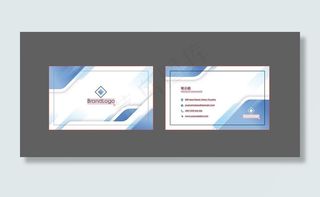 蓝白色商务名片图片