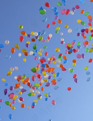 彩色气球群图片