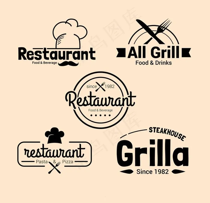 餐厅logo标志图片ai矢量模版下载