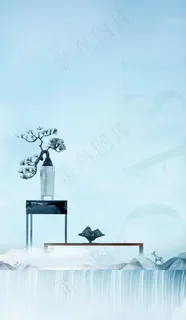 新中式地产商业背景图片