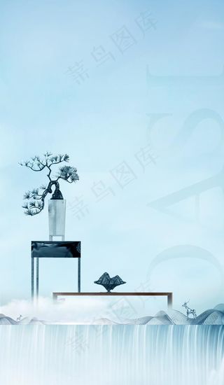 新中式地产商业背景图片