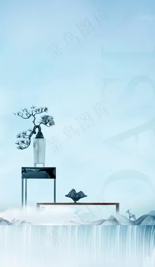 新中式地产商业背景图片