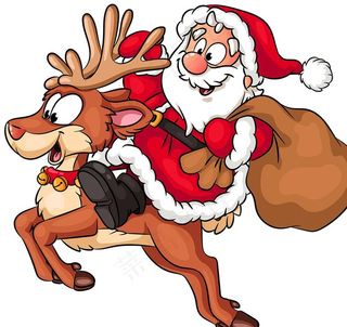 圣诞老人与鹿图片