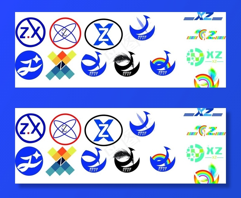 XZ字母logo图片cdr矢量模版下载