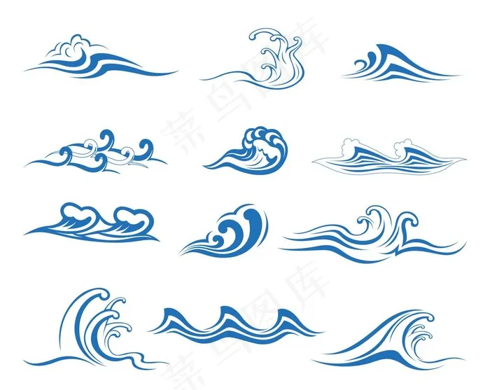 波浪纹图片psd模版下载