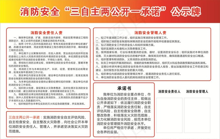 消防安全公示牌图片cdr矢量模版下载