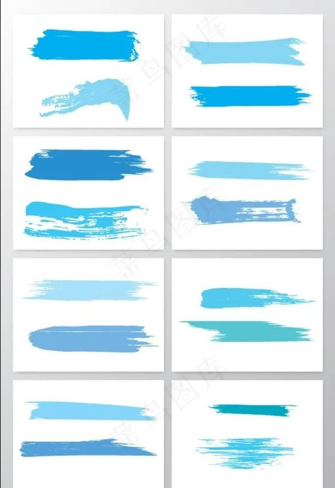 蓝色笔触图片ai矢量模版下载