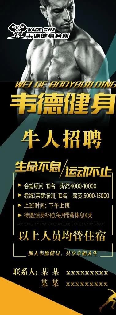 韦德健身牛人招聘图片(2268X5669(DPI:72))psd模版下载