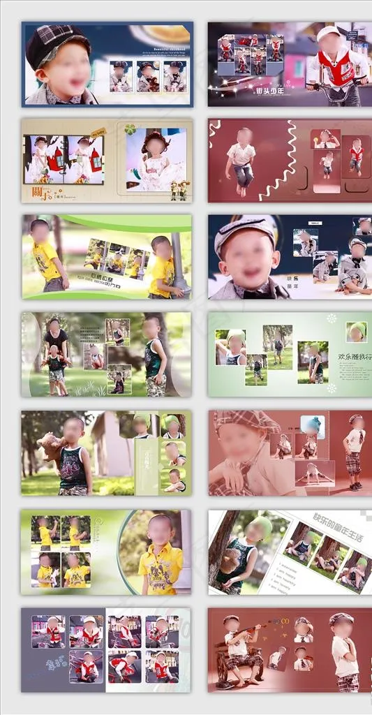 儿童相册照片书图片(3200X1600(DPI:200))psd模版下载