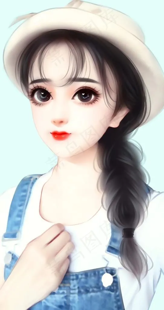 娃娃风动漫CG性感美女手绘插画图片