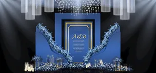 蓝色系婚礼设计背景图片