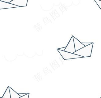纸船背景花纹图片